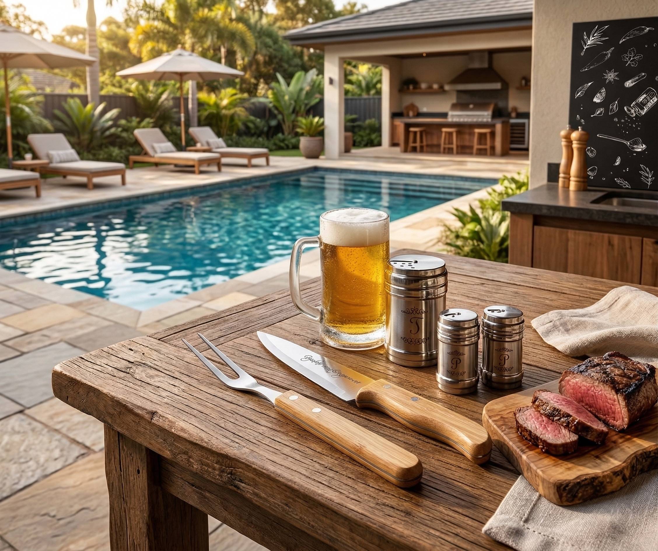 Categoria Churrasco – acessórios para grelha em bambu